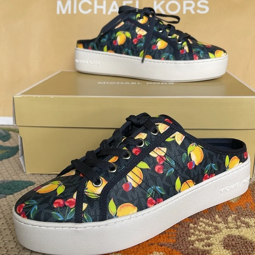 Michael Kors POPPY SLIDE SNEAKERS  FRUIT PAINT MK SIG SM 49T4POFP1Q Platforms
